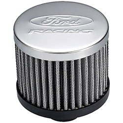 PUSH IN VALVE COVER BREATHER W/ FILTER AND FORD RACING LOGO