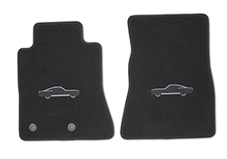 MUSTANG 2015-2025 CARPET FLOOR MAT WITH MUSTANG LOGO - BLACK