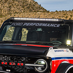 FORD PERFORMANCE BRONCO WINDSHIELD BANNER - SILVER