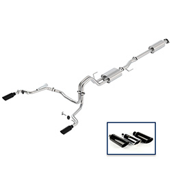 2015-2020 F-150 2.7L CAT-BACK SPORT EXHAUST SYSTEM - REAR EXIT, BLACK CHROME TIPS
