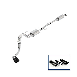 2015-2020 F-150 2.7L CAT-BACK SPORT EXHAUST SYSTEM - SIDE EXIT, BLACK CHROME TIPS