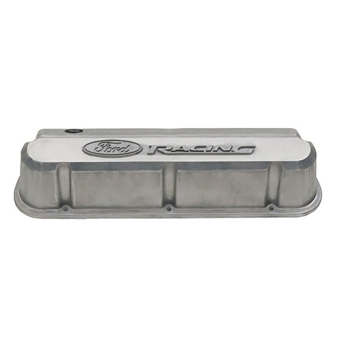 SLANT EDGE VALVE COVERS, BARE W/ FORD RACING LOGO-READY FOR FINISHING