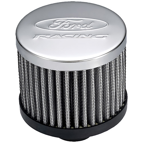 PUSH IN VALVE COVER BREATHER W/ FILTER AND FORD RACING LOGO