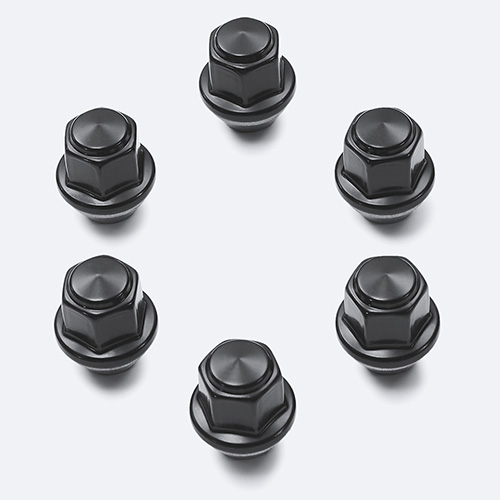 M12 X 1.5 BLACK LUG NUT WHEEL KIT (6)