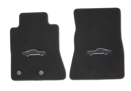 MUSTANG 2015-2025 CARPET FLOOR MAT WITH MUSTANG LOGO - BLACK