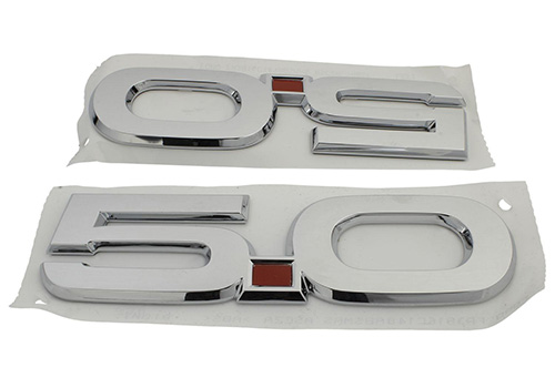 2015-2023 MUSTANG 5.0L FENDER EMBLEMS/BADGES-CHROME-PAIR