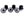 M12 X 1.5 BLACK LUG NUT WHEEL KIT (6)