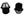 M12 X 1.5 BLACK LUG NUT WHEEL KIT (5)